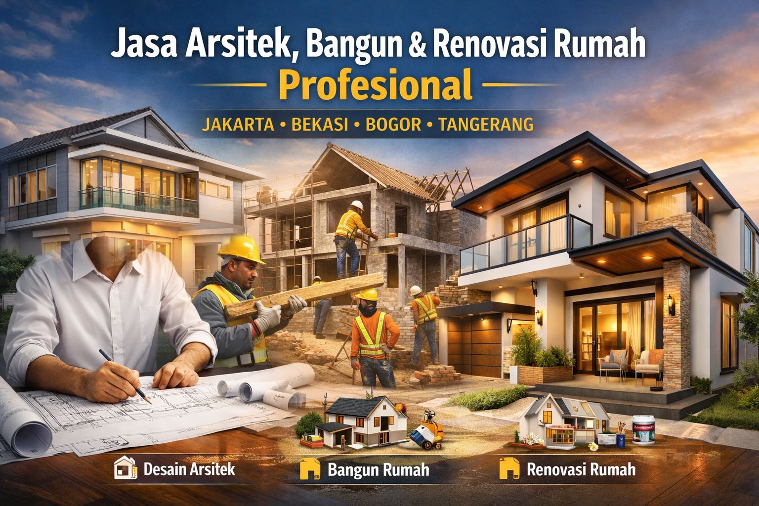 Jasa Arsitek, Bangun & Renovasi Rumah Profesional di Jakarta, Bekasi, Bogor & Tangerang