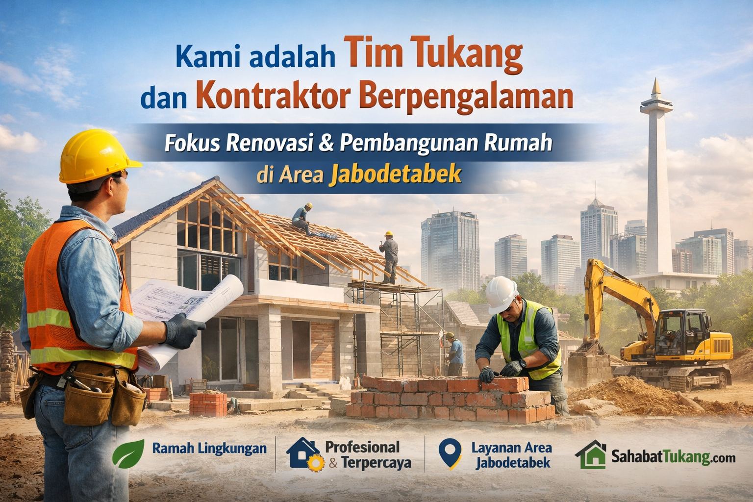 Kami adalah Tim Tukang dan Kontraktor Berpengalaman yang Fokus Melayani Renovasi dan Pembangunan Rumah di Area Jabodetabek