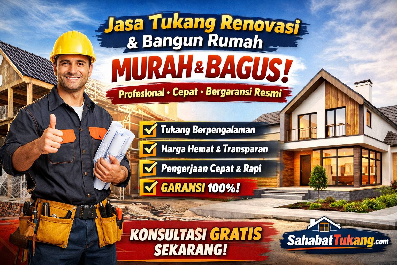 Jasa Tukang Renovasi & Bangun Rumah Murah dan Bagus – Profesional, Cepat & Bergaransi Resmi