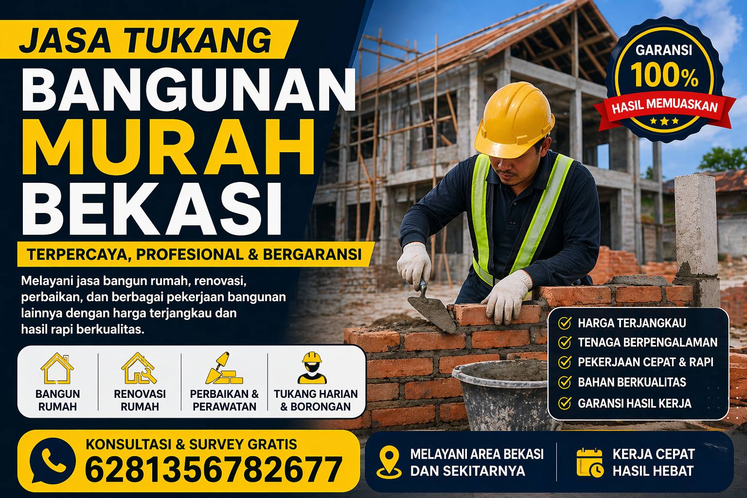 Jasa Tukang Bangunan Murah Bekasi Terpercaya, Profesional & Bergaransi