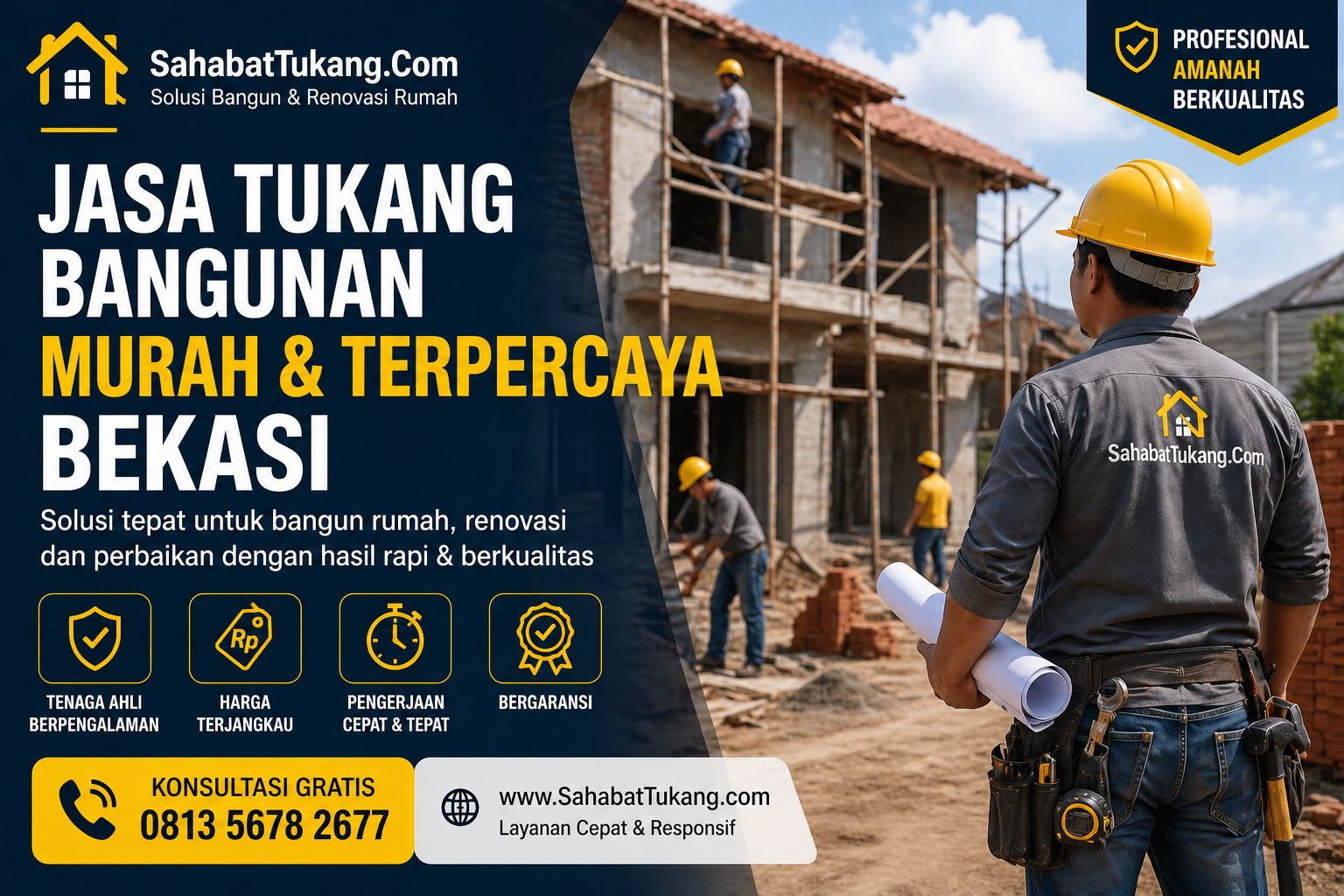 Jasa Tukang Bangunan Murah Terpercaya Bekasi – Solusi Renovasi & Bangun Rumah Tanpa Ribet