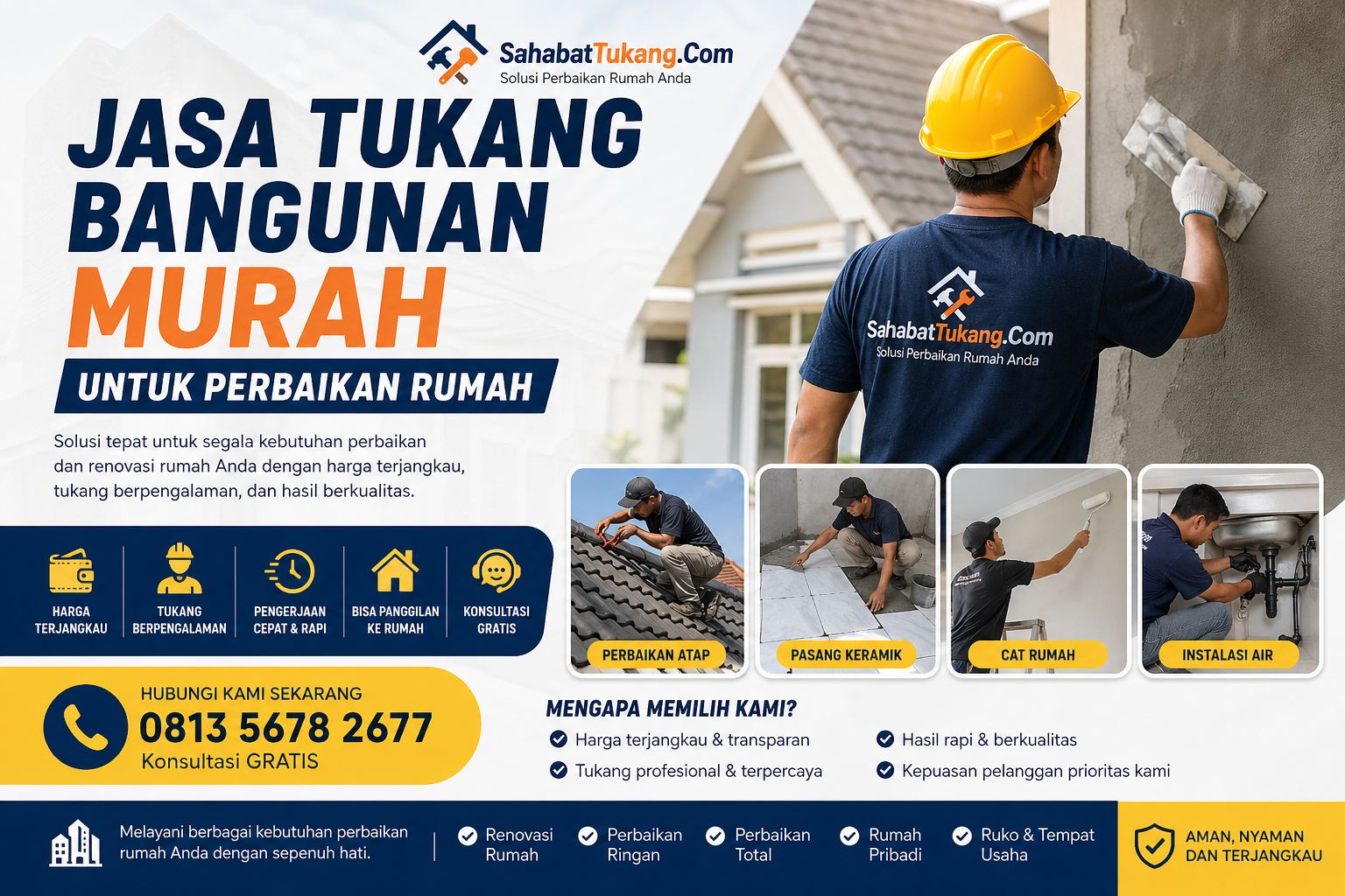 Jasa Tukang Bangunan Murah untuk Perbaikan Rumah Terbaik & Terpercaya