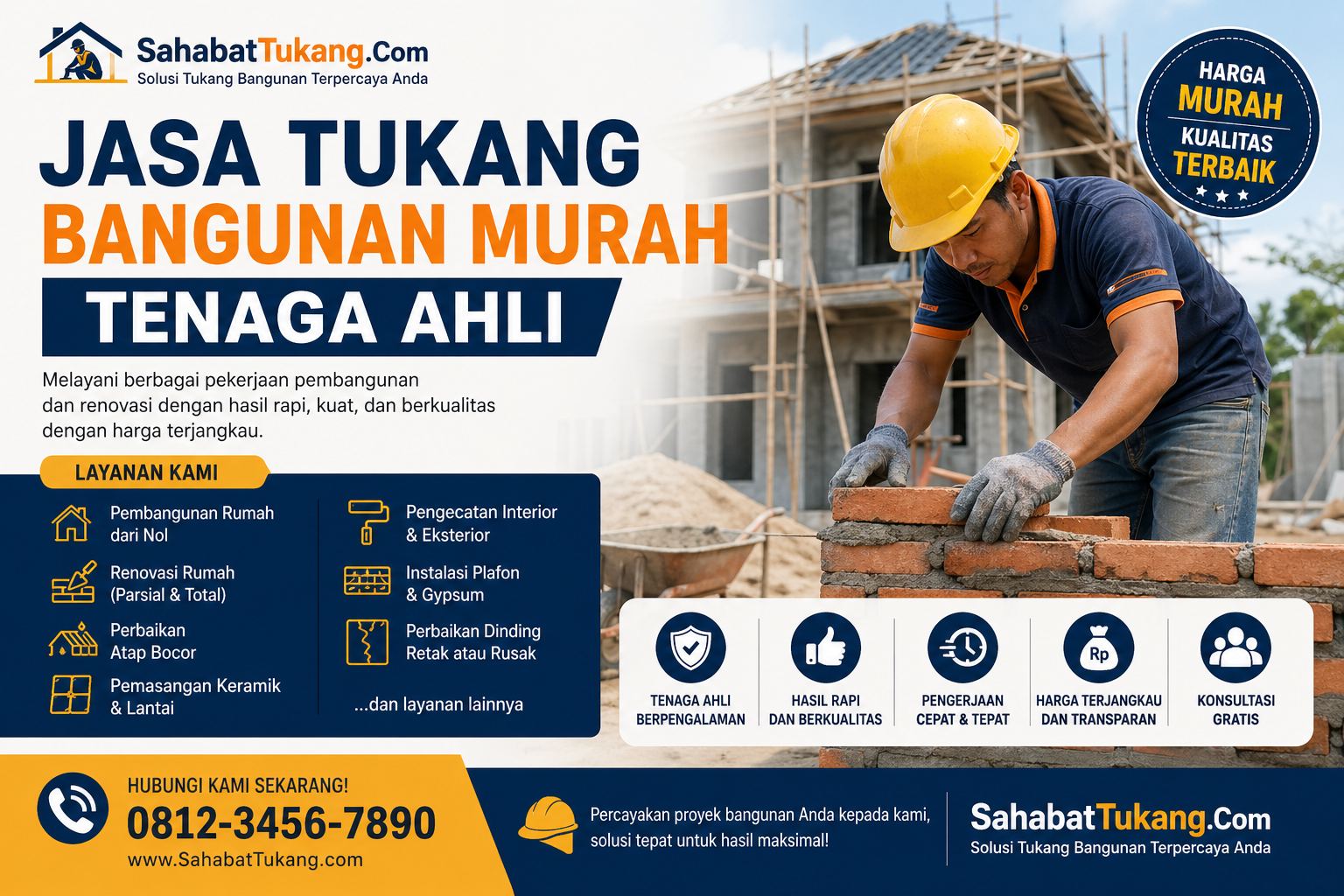 Jasa Tukang Bangunan Murah Tenaga Ahli untuk Hasil Rapi dan Berkualitas