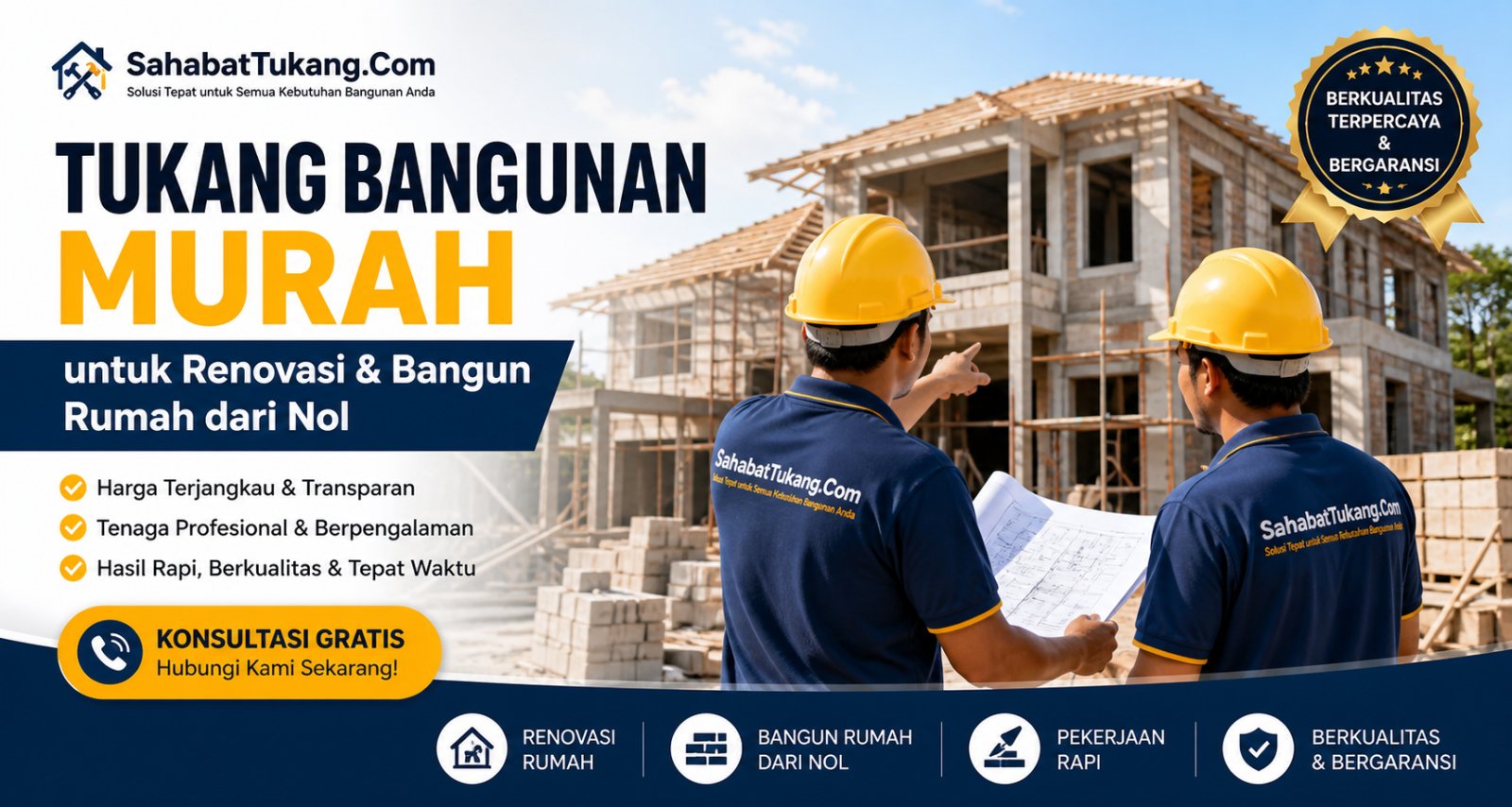 Tukang Bangunan Murah untuk Renovasi dan Bangun Rumah dari Nol