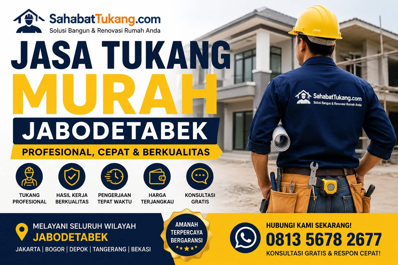 Jasa Tukang Murah Jabodetabek Profesional, Cepat, dan Berkualitas