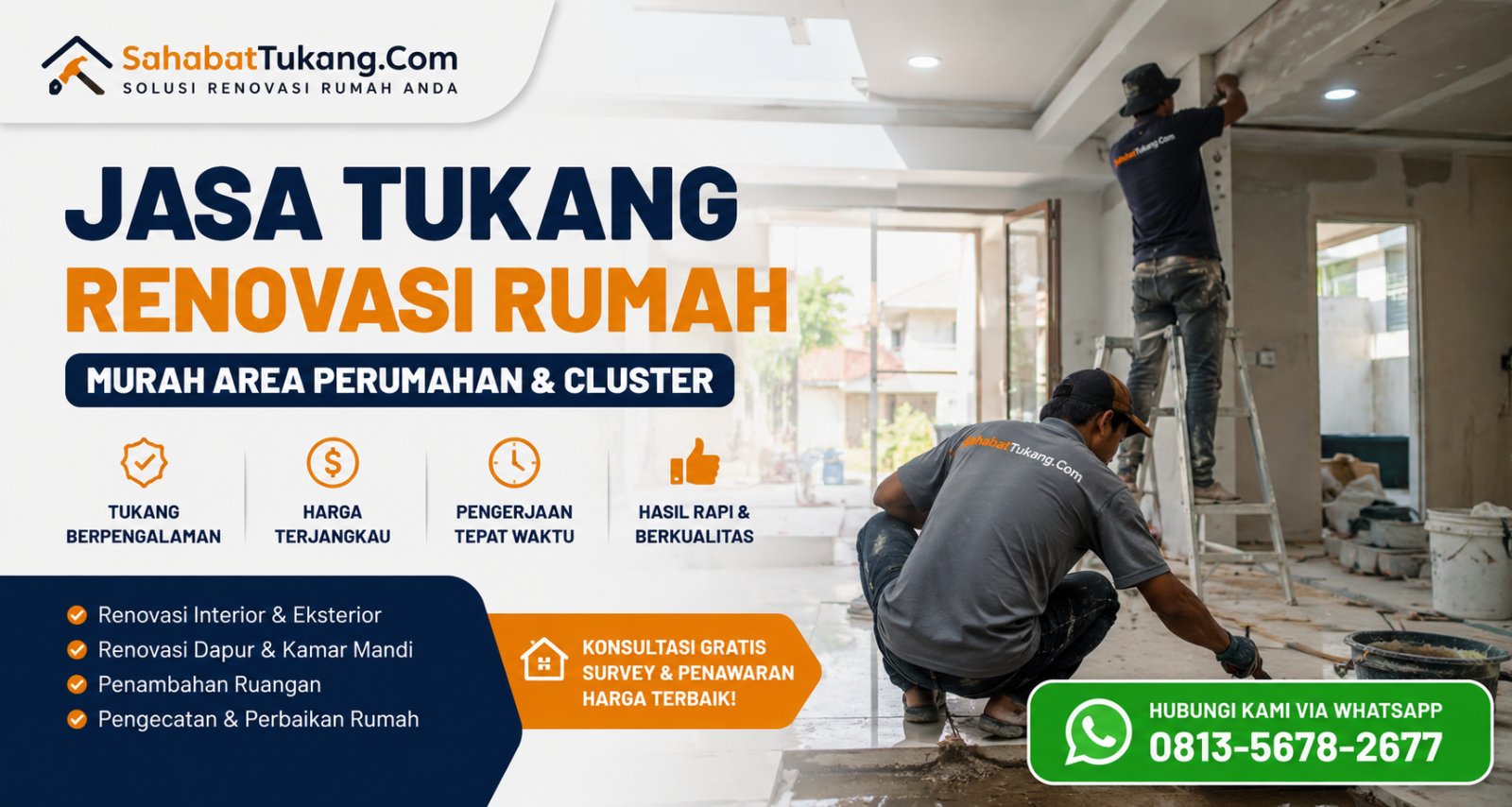 Jasa Tukang Renovasi Rumah Murah Area Perumahan dan Cluster