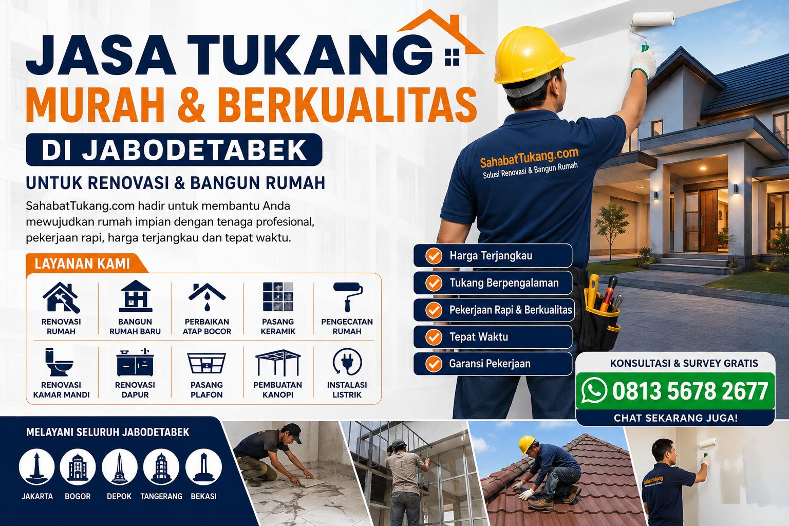 Jasa Tukang Murah Berkualitas di Jabodetabek untuk Renovasi dan Bangun Rumah