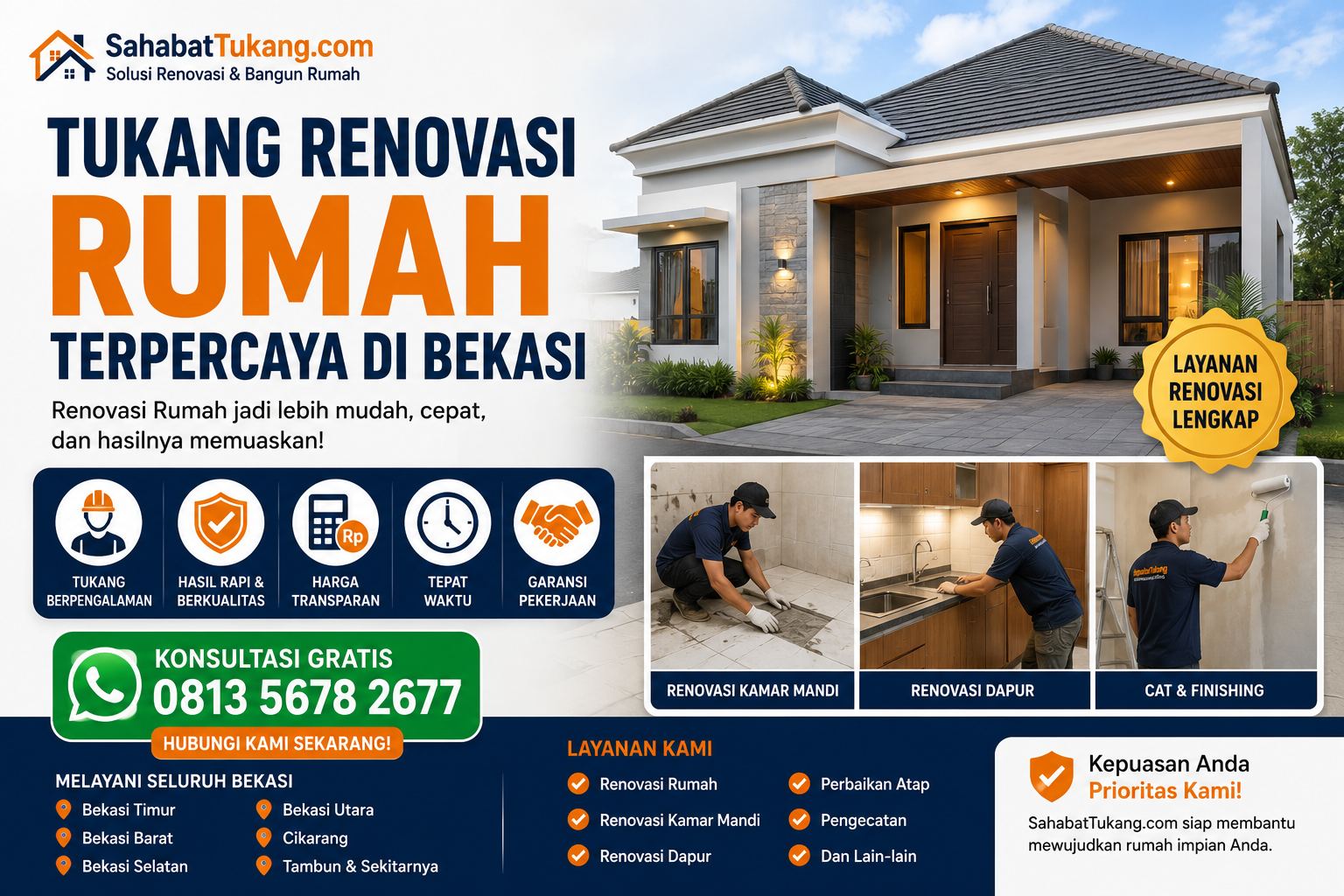 Tukang Renovasi Rumah Terpercaya di Bekasi dengan Harga Terjangkau