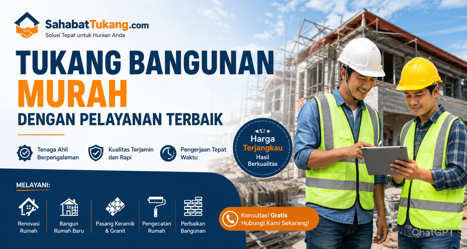Tukang Bangunan Murah dengan Pelayanan Terbaik untuk Hasil Renovasi dan Bangun Rumah Berkualitas
